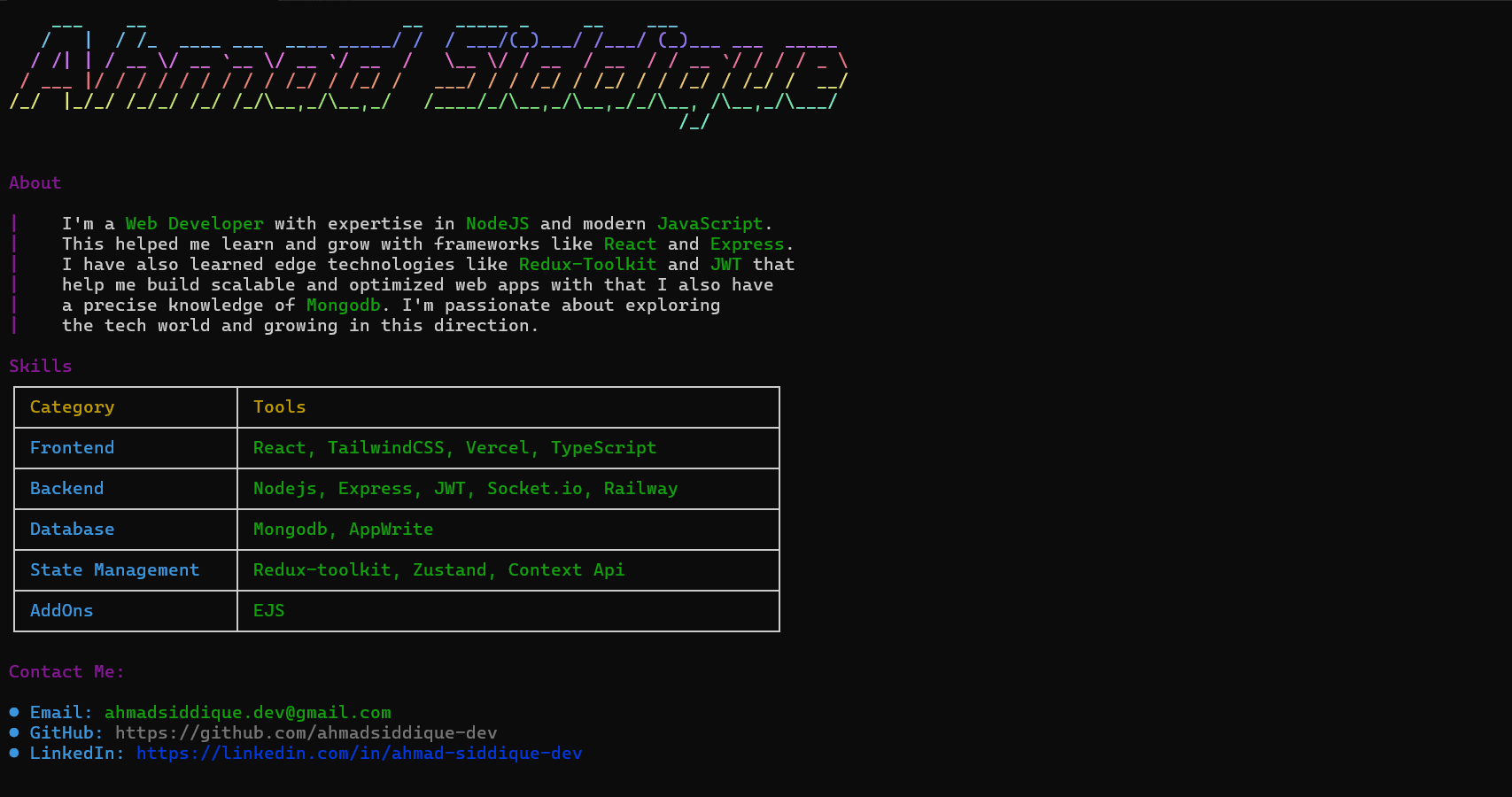CLI Portfolio